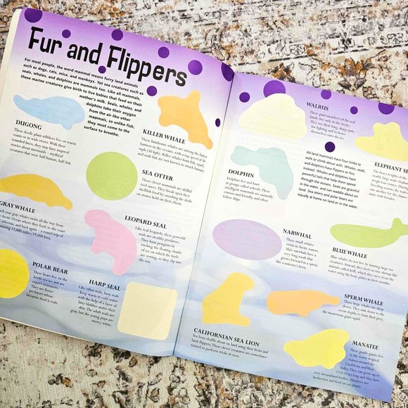 Set of 2 Children's Sticker Books. "Slimy & Scaly" and "Wet & Wild" . Softcover. - Picture 4 of 16